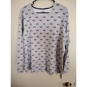 Croft & Barrow Classic Long Sleeve Tee. Bicycle Print Size 3X